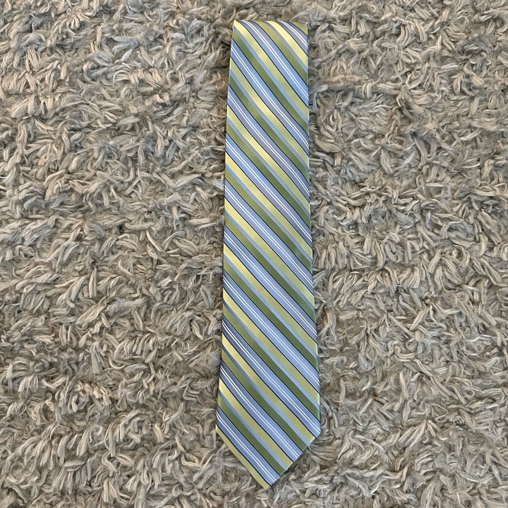 Green and Blue Striped Claiborne Tie